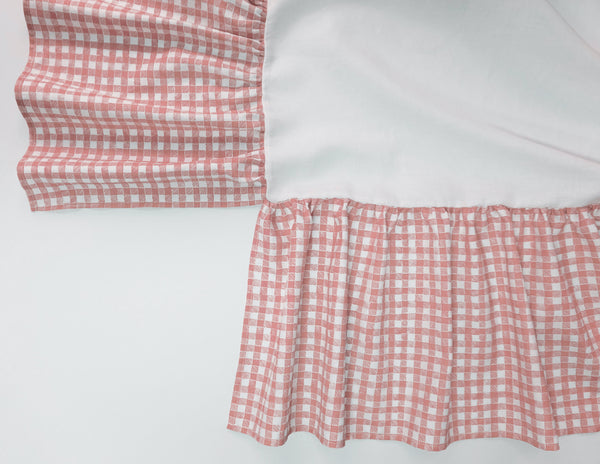 Ruffle Crib Skirt Gingham Pink – Krane Home