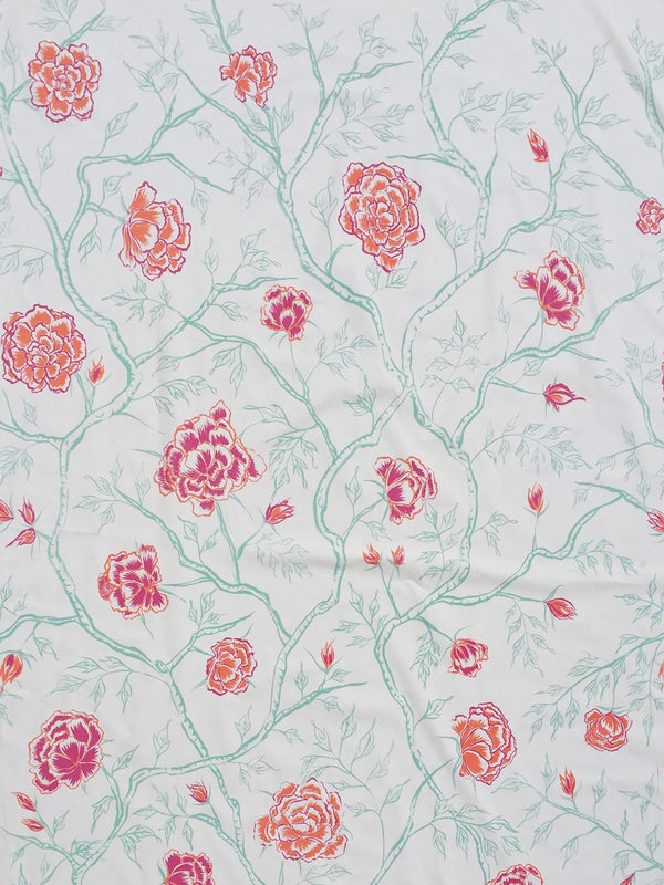 Peony Forest Fabric in Poppy