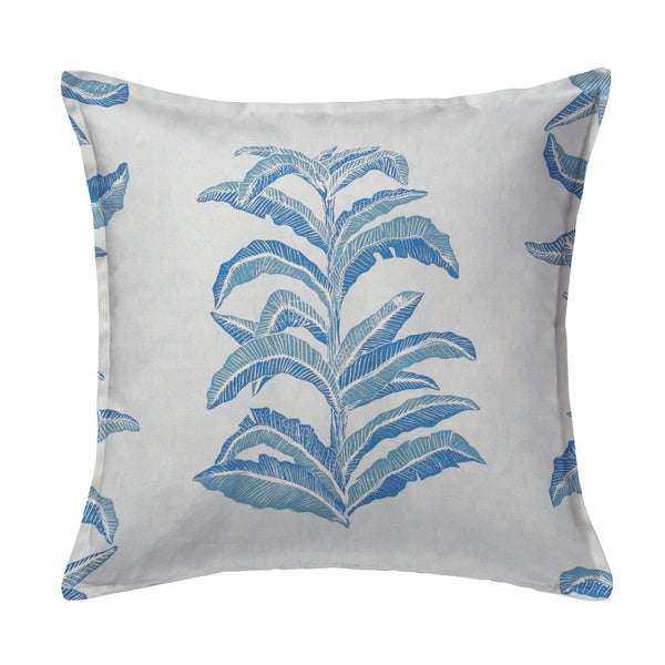 Banana Leaf Pillow in Sapphire