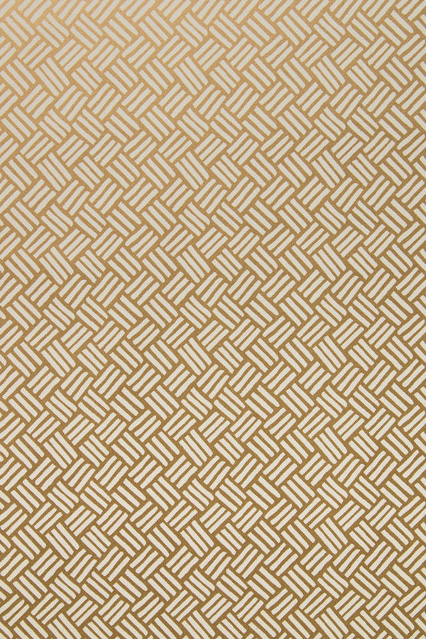 Basketweave Wallpaper in Gold