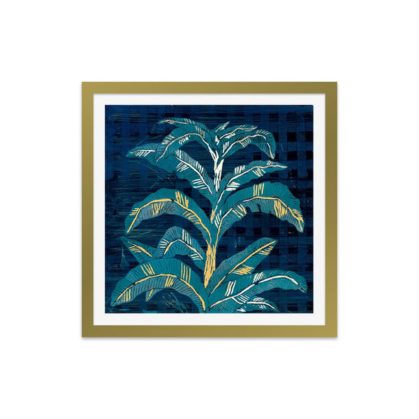 Banana Leaf on Gingham Art Print