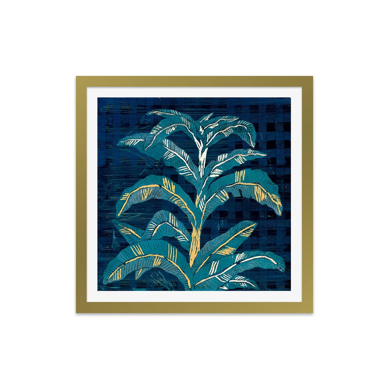 Banana Leaf on Gingham Art Print