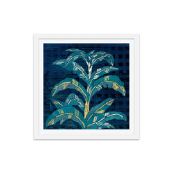 Banana Leaf on Gingham Art Print