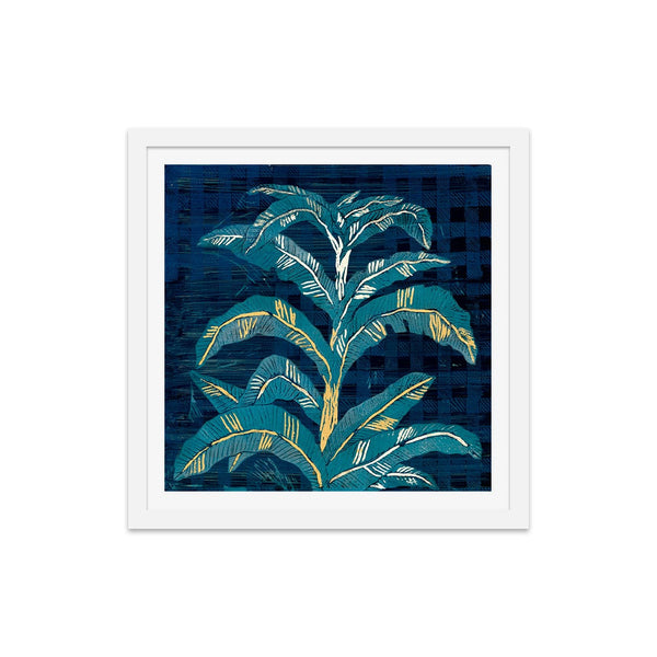 Banana Leaf on Gingham Art Print