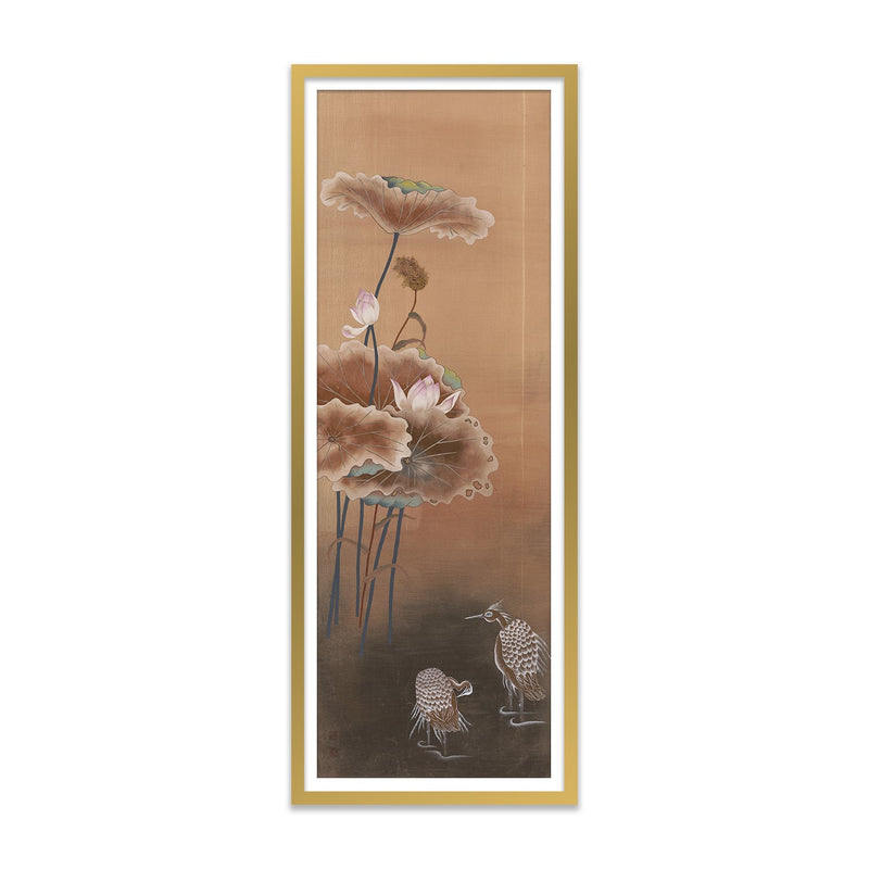 Cranes Bathing on Sepia Art Print
