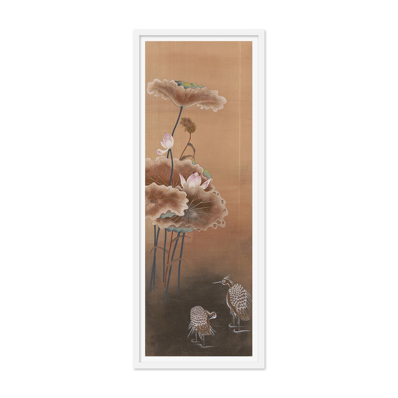 Cranes Bathing on Sepia Art Print