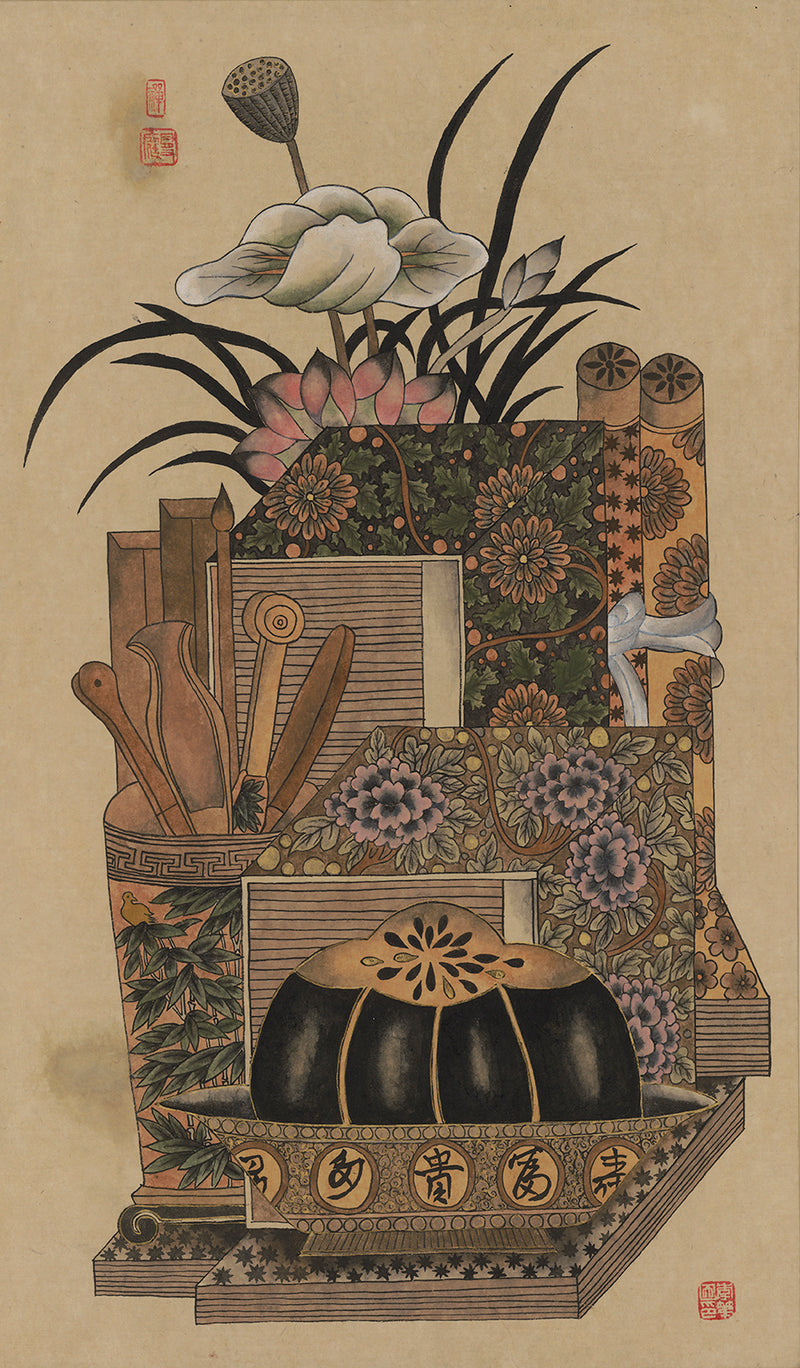 Korean Scholar Still Life A Art Print