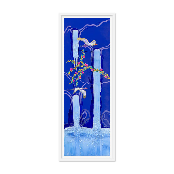 Migration of 10 Cranes Night B Art Print