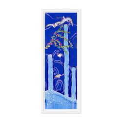 Migration of 10 Cranes Night C Art Print