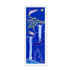 Migration of 10 Cranes Night D Art Print