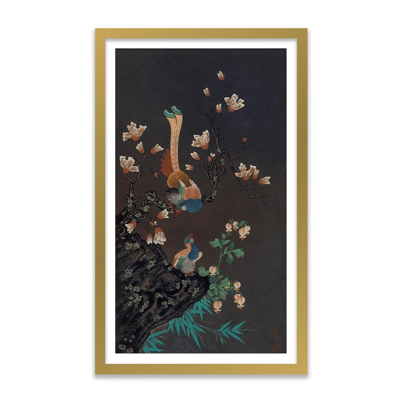 Pair of Mythical Birds Night Art Print