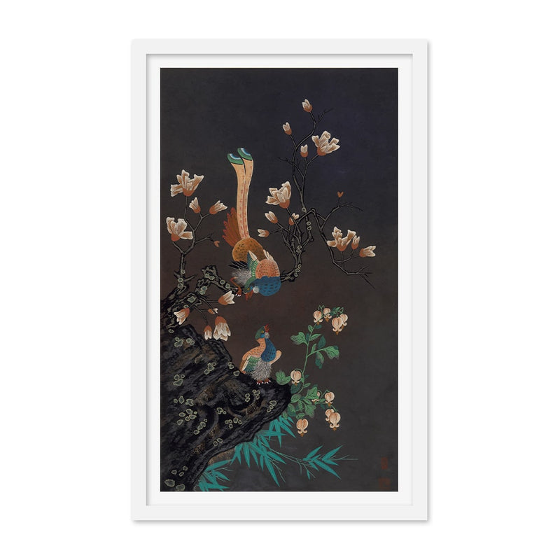 Pair of Mythical Birds Night Art Print