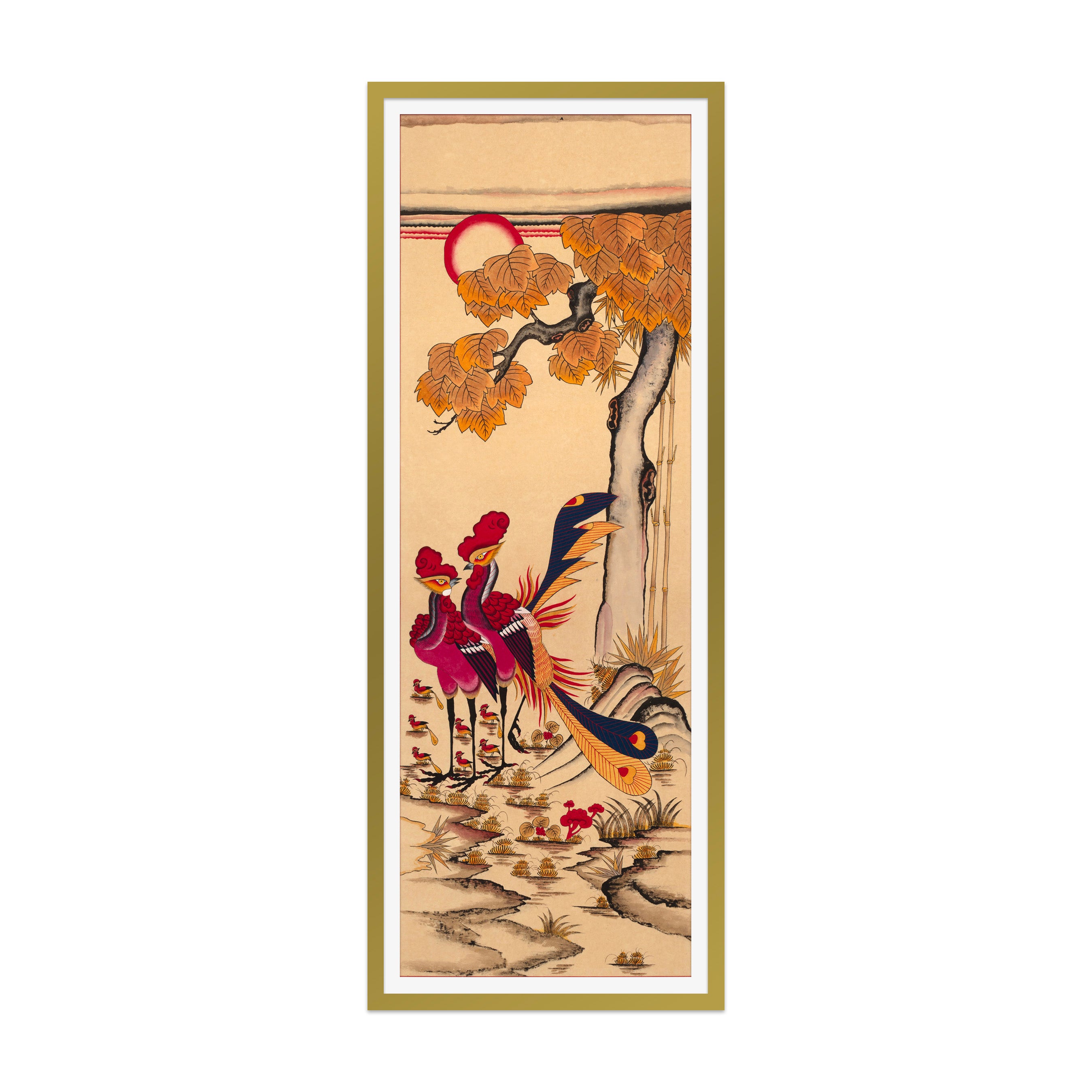 Pair of Mythical Birds Traditional Art Print – Krane Home