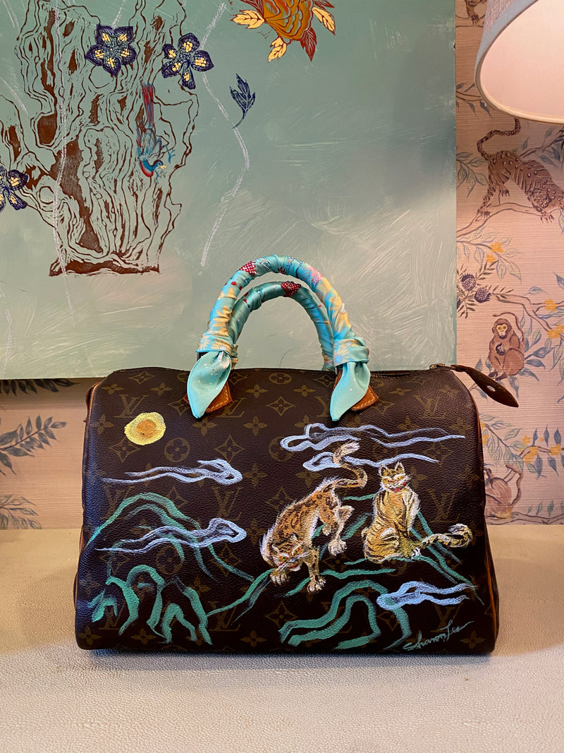 Pair of Tigers on Celadon Landscape on Louis Vuitton