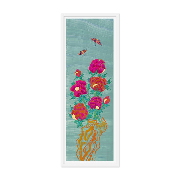 Peonies and Butterflies Dusk to Night 1 Art Print