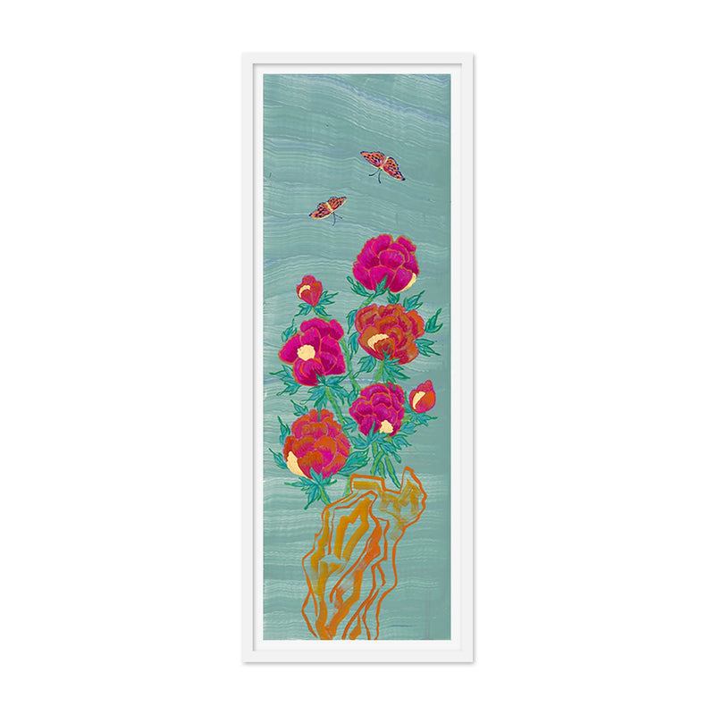 Peonies and Butterflies Dusk to Night 1 Art Print