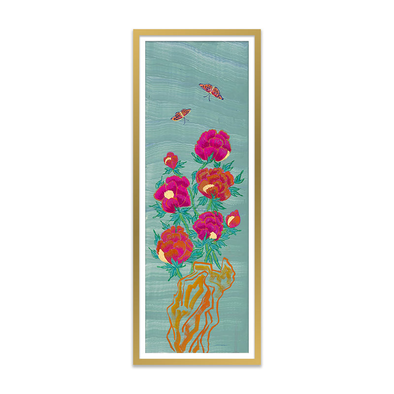 Peonies and Butterflies Dusk to Night 1 Art Print