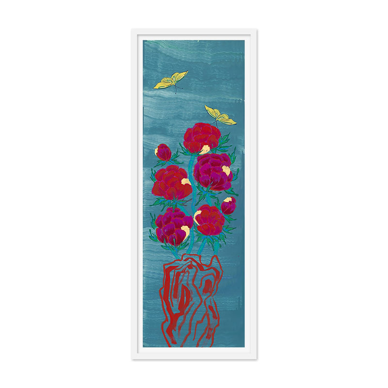 Peonies and Butterflies Dusk to Night 2 Art Print