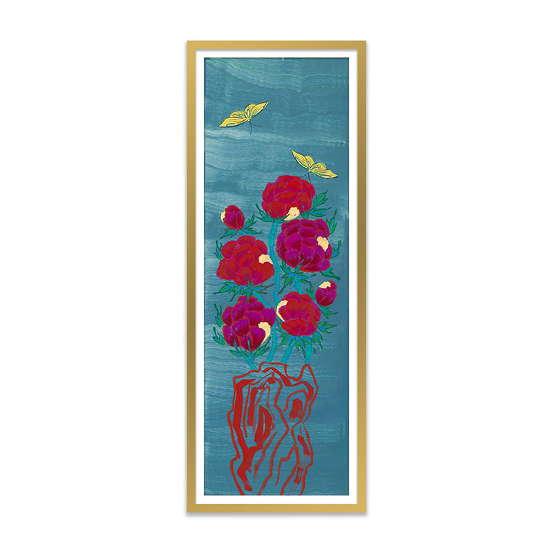 Peonies and Butterflies Dusk to Night 2 Art Print