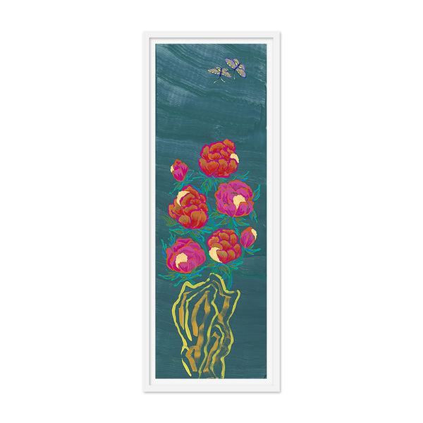 Peonies and Butterflies Dusk to Night 3 Art Print