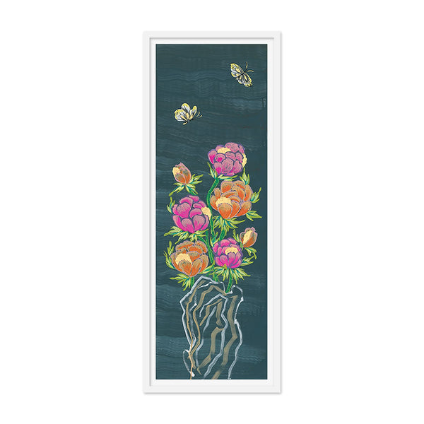 Peonies and Butterflies Dusk to Night 4 Art Print