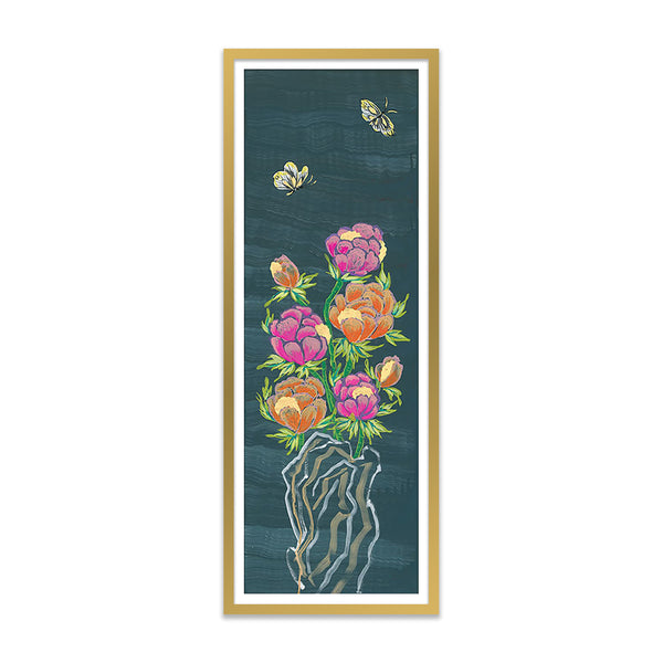 Peonies and Butterflies Dusk to Night 4 Art Print