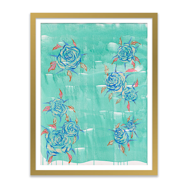 Sea Green Peonies Art Print