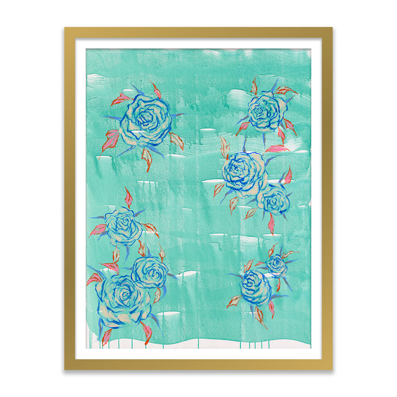 Sea Green Peonies Art Print