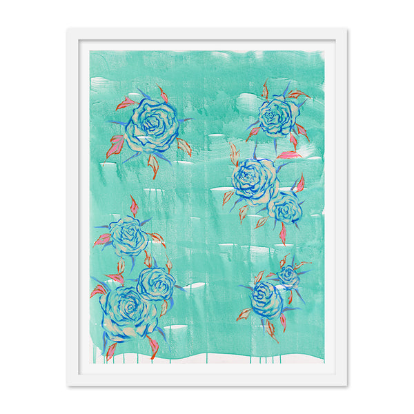 Sea Green Peonies Art Print