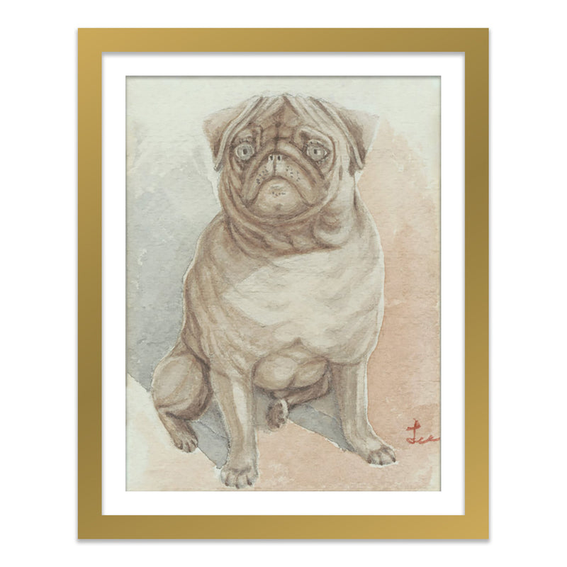 Sitting Pug Art Print