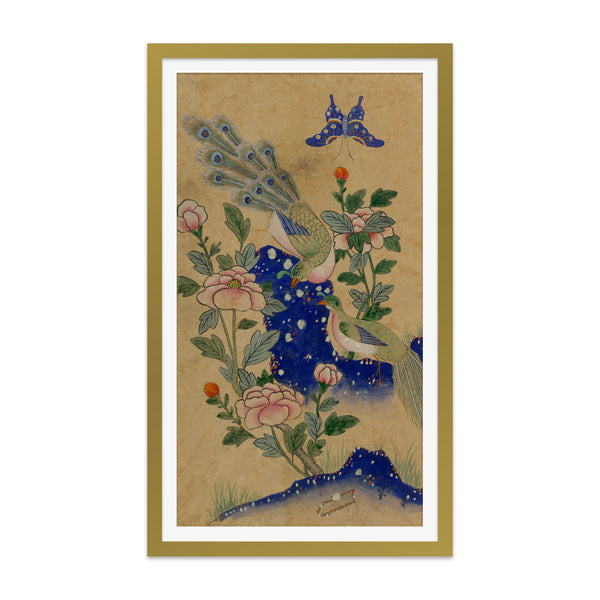 Pair of Mythical Birds and a Butterfly Art Print