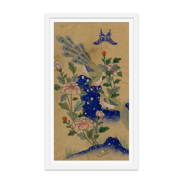 Pair of Mythical Birds and a Butterfly Art Print