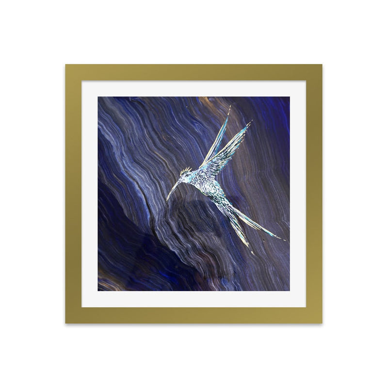 Mythical Hummingbird in Galaxy Art Print