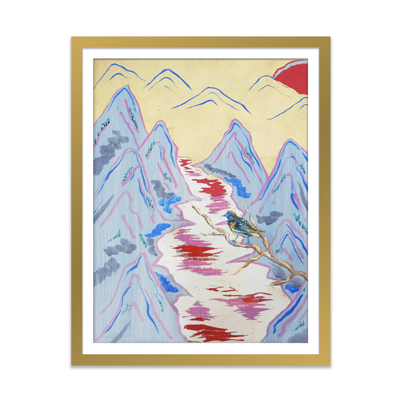 Sparrow at Sunset Art Print