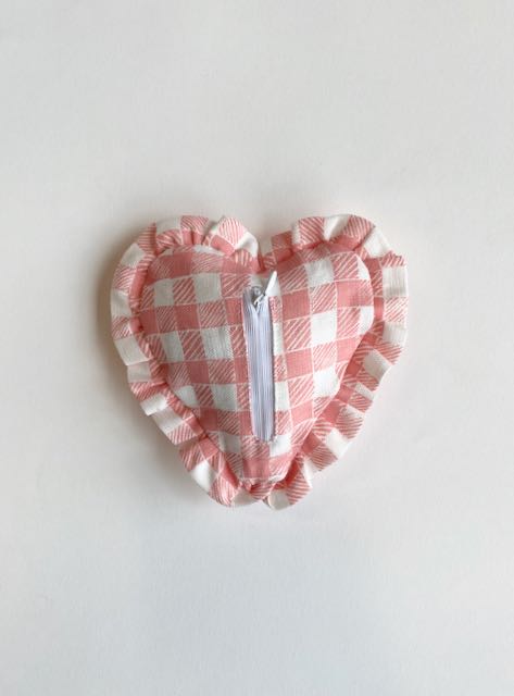 Ruffle Heart Lavender Sachet Gingham Pink