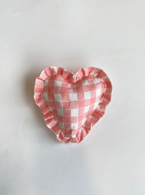 Ruffle Heart Lavender Sachet Gingham Pink