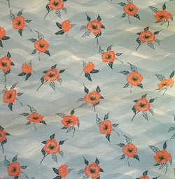 Painted Poppy Grasscloth Wallpaper in Celadon