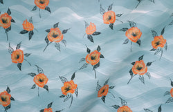 Painted Poppy Wallpaper in Celadon