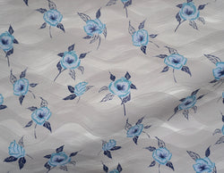 Painted Poppy Wallpaper in French Blue