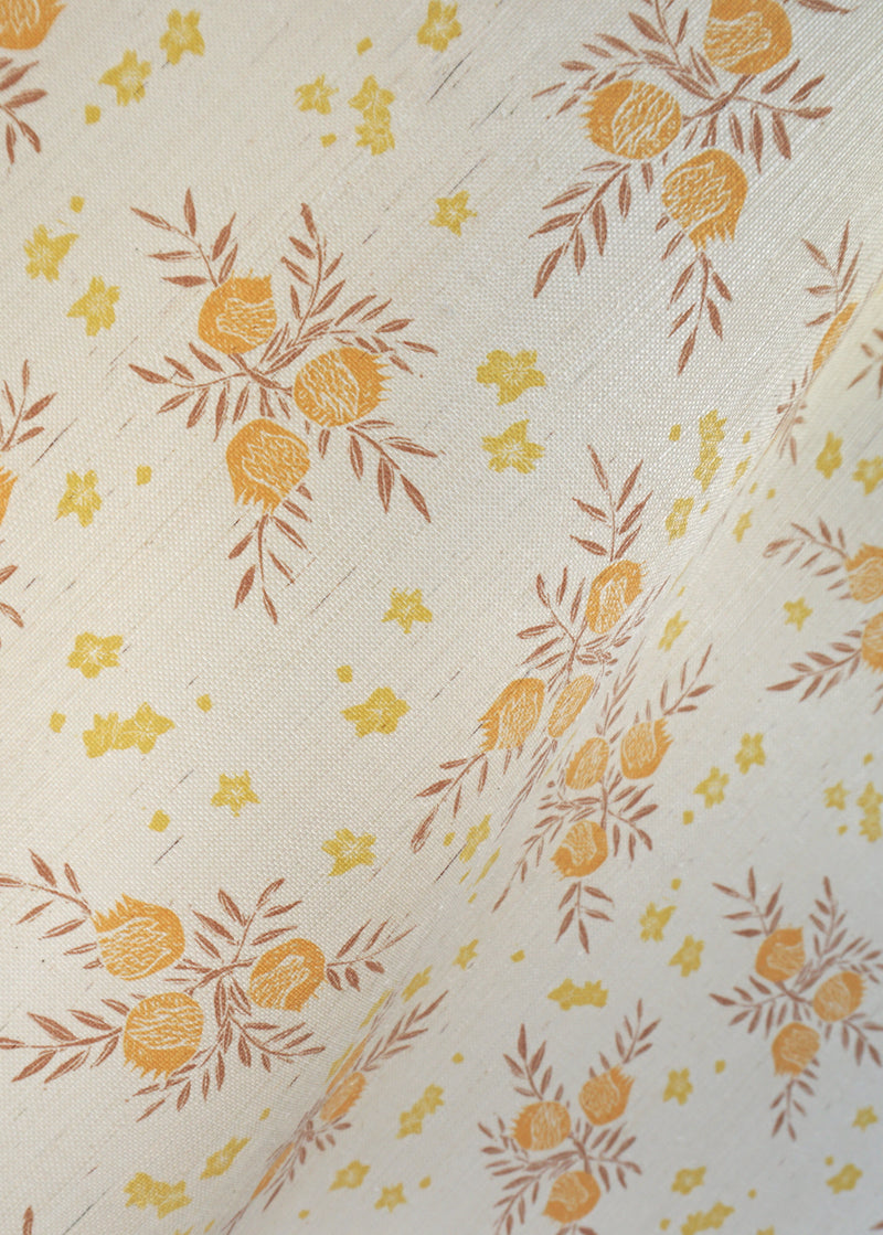 Pomegranate Grasscloth Wallpaper in Saffron