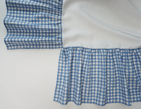 Ruffle Crib Skirt Gingham Blue