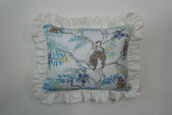 Ruffle Lumbar Pillow Monkey and Tiger Dusk