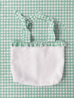 Ruffle Nursery Sack Gingham Green