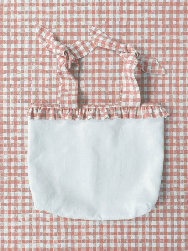 Ruffle Nursery Sack Gingham Pink