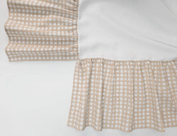 Ruffle Crib Skirt Gingham Beige