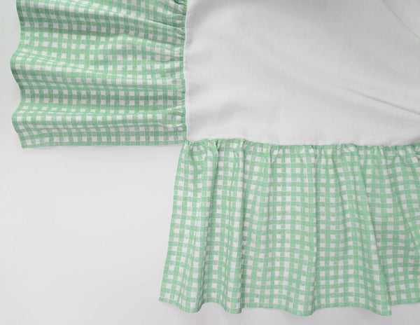 Ruffle Crib Skirt Gingham Green