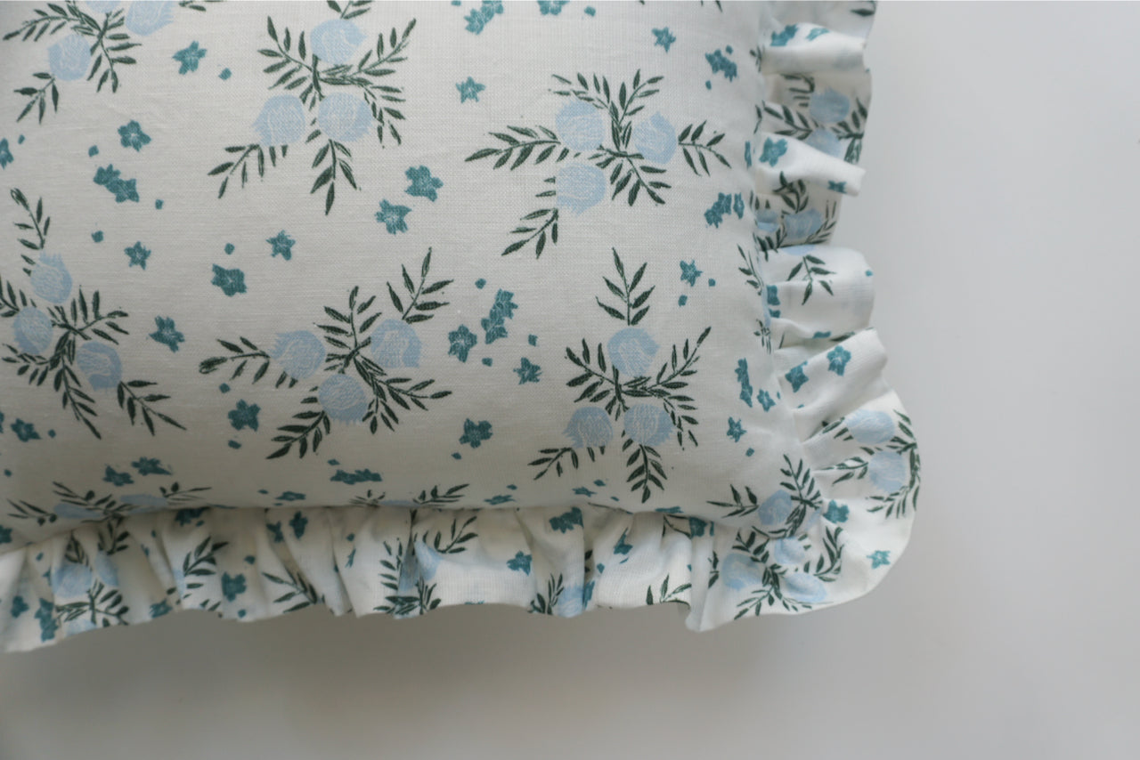 Ruffle Lumbar Pillow Pomegranate Blueberry Krane Home