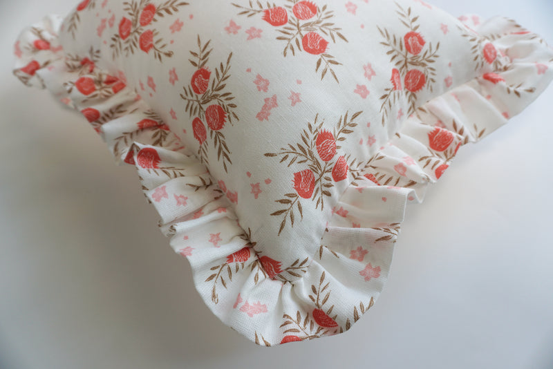 Ruffle Lumbar Pillow Pomegranate Strawberry