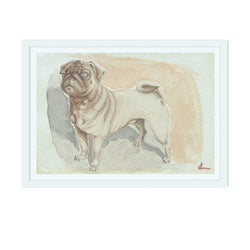 Standing Pug Print