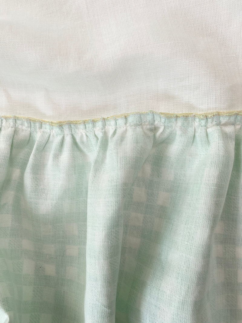 Ruffle Crib Skirt Gingham Green